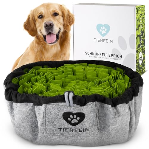 Tierfein® Schnüffelteppich Hund I Robustes Intelligenzspielzeug für Hunde I größenverstellbar & waschbar I Für kleine & große Hunde I Schnüffelspielzeug Hund I Schnüffelteppich für Hunde von Tierfein