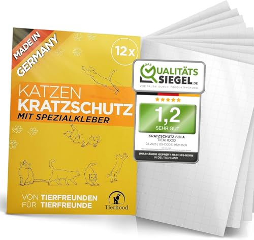 Tierhood Kratzschutz Katze - Kratzschutz Sofa Katze - Selbstklebende Anti Kratz Folie für Katzen - Kratzfolie Katzen selbstklebend - Katzen Kratzen abgewöhnen leicht gemacht - Made in Germany von Tierhood