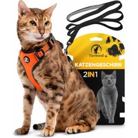 Tierhood Katzengeschirr mit Leine orange M von Tierhood