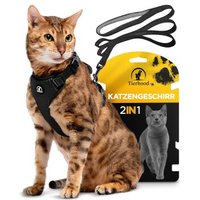 Tierhood Katzengeschirr mit Leine schwarz M von Tierhood