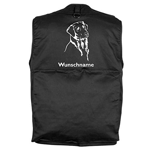 Flat Coated Retriever - Hundesportweste mit Rückentasche und Namen (S) von Tierisch-tolle Geschenke