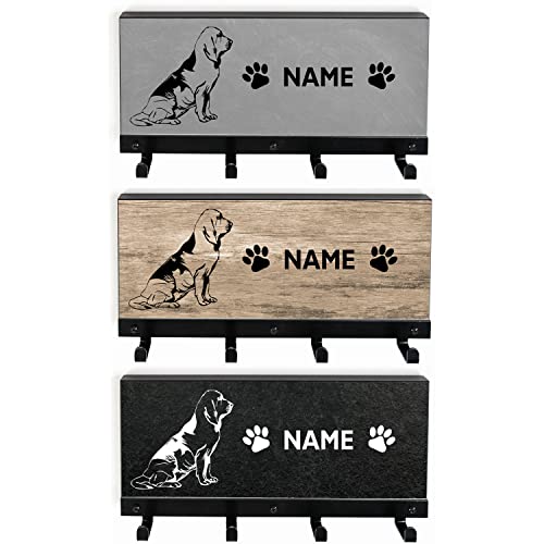 Tierisch-tolle Geschenke Bloodhound Leinengarderobe für Hunde Hundegarderobe Leinenhalter Dogstation | mit Wunschnamen personalisiert von Tierisch-tolle Geschenke