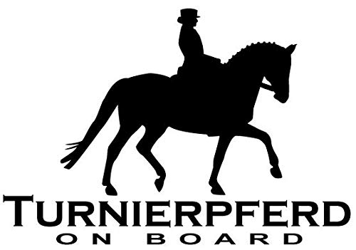Aufkleber *Turnierpferd on Board - Dressur* 80x60cm Hängerbeschriftung (Pink) von Tierisch werben