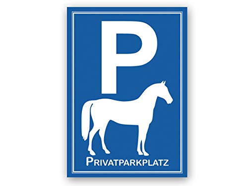 Parkplatzschild Pferd Privatparkplatz - Stall, Reitanlage, Tierarzt, Wanderreitstation (Aluverbund) von Tierisch werben