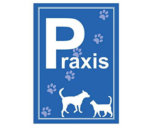 Parkplatzschild Tierarztpraxis - Hund Katze Pfote (Aluverbund) von Tierisch werben