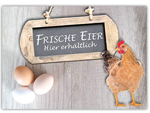 Schild - Frische Eier Eierverkauf -Verkaufsschild (Aluverbund) von Tierisch werben