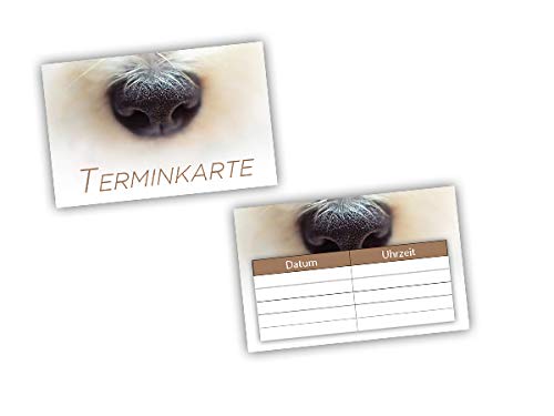 Terminkarte für Hundeschule, Hundefriseur, Tierphysiotherapeuten o.ä. mit Hundemotiv (Menge, 250) von Tierisch werben