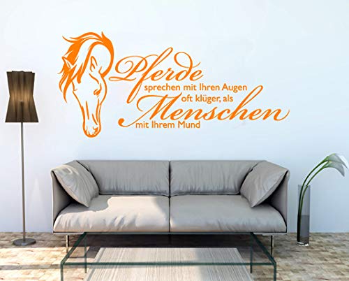 Tierisch werben Wandtattoo Aufkleber Pferd Pferdespruch 01 50x23cm Wanddekoration (Orange) von Tierisch werben