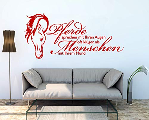 Tierisch werben Wandtattoo Aufkleber Pferd Pferdespruch 01 50x23cm Wanddekoration (Rot) von Tierisch werben
