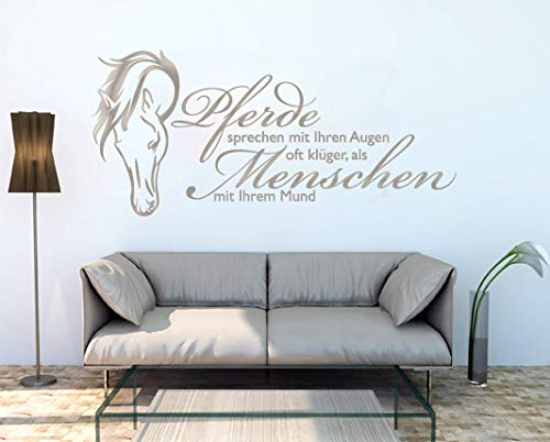 Tierisch werben Wandtattoo Aufkleber Pferd Pferdespruch 01 50x23cm Wanddekoration (Silber) von Tierisch werben