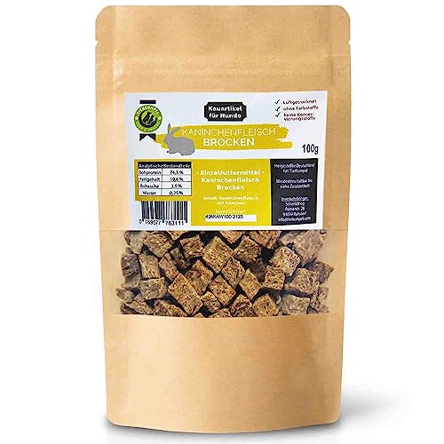 Tierkumpel Food & Snack Getreidefreie Training Hundesnack große und kleine Hunde sowie Welpen Hundeleckerli - Beutel Leckerlies - Hund Trainingsleckerli - Kaninchen Monoprotein ohne Getreide 100 gr von Tierkumpel Food & Snack