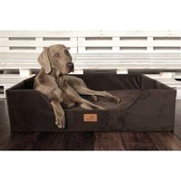 Tierlando ® COLUMBUS Orthopädisches Hundebett | Reisehundebett | Tragbar Faltbar braun 80 cm, 25 cm, 60 cm von Tierlando