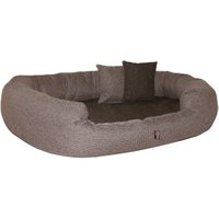 Tierlando ® Nonplusultra LINUS orthopädisches Hundebett Visco PLUS Kunstleder braun 1,3 m, 25 cm, 1 m von Tierlando