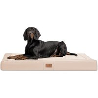 Tierlando ® OSCAR VISCO Orthopädische Hundematratze Kunstleder Velours Hundebett creme 1 m, 11 cm, 80 cm von Tierlando