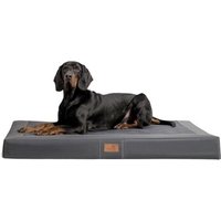 Tierlando ® OSCAR VISCO Orthopädische Hundematratze Kunstleder Velours Hundebett schwarz/ graphit 1 m, 11 cm, 80 cm von Tierlando
