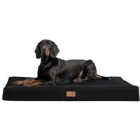 Tierlando ® OSCAR VISCO Orthopädische Hundematratze Kunstleder Velours Hundebett schwarz 1,2 m, 11 cm, 90 cm von Tierlando