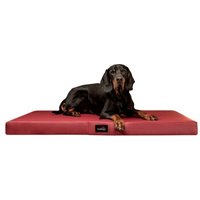 Tierlando ® Orthopädische Hundematratze ALICE EASY CLEAN Kunstleder Hundebett dunkelrot 1,2 m, 9 cm, 90 cm von Tierlando