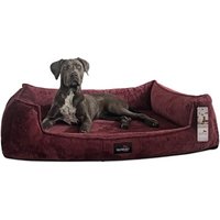 Tierlando ® Orthopädisches Hundebett FRANKLIN Kuscheliger Teddy-Stoff - Hundesofa bordeaux 1,1 m, 22 cm, 90 cm von Tierlando