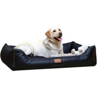 Tierlando ® Orthopädisches Hundebett Maddox Kunstleder Hundesofa Mittelgroß Große Hunde Hundesofa XL XXL schwarz 1,2 m, 25 cm, 85 cm von Tierlando
