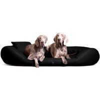 Tierlando ® Orthopädisches Hundebett SAMMY | Pflegeleichtes Kunstleder | L-XXXXL schwarz 1,7 m, 35 cm, 1,1 m von Tierlando