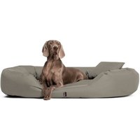 Tierlando ® Orthopädisches Hundebett SAMMY | Robuster Polyester | Dicke Umrandung dunkelbraun / beige 1,7 m, 35 cm, 1,1 m von Tierlando