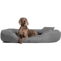 Tierlando ® Orthopädisches Hundebett SAMMY | Robuster Polyester | Dicke Umrandung hellgrau / grau-meliert 1,4 m, 30 cm, 1,05 m von Tierlando