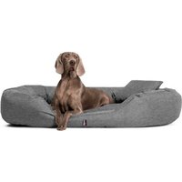 Tierlando ® Orthopädisches Hundebett SAMMY | Robuster Polyester | Dicke Umrandung hellgrau / grau-meliert 1,7 m, 35 cm, 1,1 m von Tierlando