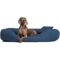 Tierlando ® Orthopädisches Hundebett SAMMY | Robuster Polyester | Dicke Umrandung navy 1,4 m, 30 cm, 1,05 m von Tierlando