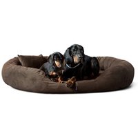 Tierlando ® Orthopädisches Hundebett Sammy VISCO | High-Tech-Velours | L - XXXXL braun 1,7 m, 35 cm, 1,1 m von Tierlando