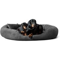 Tierlando ® Orthopädisches Hundebett Sammy VISCO | High-Tech-Velours | L - XXXXL schwarz/ graphit 1,4 m, 30 cm, 1,05 m von Tierlando