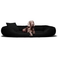 Tierlando ® Orthopädisches Hundebett Sammy VISCO | Kunstleder - High-Tech-Velours schwarz 1 m, 25 cm, 85 cm von Tierlando