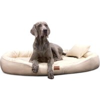 Tierlando ® Orthopädisches Hundebett TIFFANY Easy-Clean | Große Hunde XXL creme 1,45 m, 20 cm, 1,05 m von Tierlando
