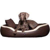 Tierlando ® PEPPER Orthopädisches Hundebett Hundesofa L XL XXL Kunstleder braun 1,6 m, 30 cm, 1,3 m von Tierlando