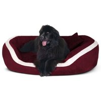 Tierlando ® PEPPER Orthopädisches Hundebett Hundesofa L XL XXL Velours MEGA DICK & WEICH dunkelrot 1,1 m, 30 cm, 85 cm von Tierlando