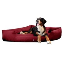 Tierlando ® TRIVIA | Orthopädisches Eckhundebett Polyester Hundebett Dreieckbett dunkelrot 1,2 m, 25 cm, 1,2 m von Tierlando