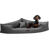Tierlando ® TRIVIA | Orthopädisches Eckhundebett Polyester Hundebett Dreieckbett hellgrau / grau-meliert 1 m, 25 cm, 1 m von Tierlando