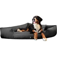 Tierlando ® TRIVIA | Orthopädisches Eckhundebett Polyester Hundebett Dreieckbett schwarz/ graphit 80 cm, 25 cm, 80 cm von Tierlando