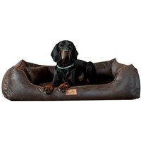 Tierlando ALBERTO ORTHO Orthopädisches Hundebett mit Velours Vintage braun 80 cm, 22 cm, 60 cm von Tierlando