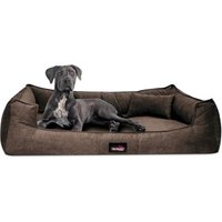 Tierlando BRUCE VELOURS - Orthopädisches Hundebett Soft braun 1,1 m, 25 cm, 90 cm von Tierlando