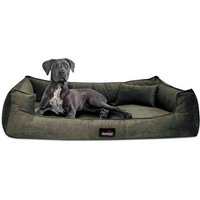 Tierlando BRUCE VELOURS - Orthopädisches Hundebett Soft dunkles olivgrün 1,1 m, 25 cm, 90 cm von Tierlando