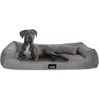 Tierlando BRUCE VELOURS - Orthopädisches Hundebett Soft grau/ grau 1,1 m, 25 cm, 90 cm von Tierlando
