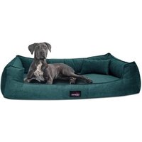Tierlando BRUCE VELOURS - Orthopädisches Hundebett Soft petrol 1,3 m, 25 cm, 1 m von Tierlando