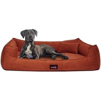 Tierlando BRUCE VELOURS - Orthopädisches Hundebett Soft terracotta 1,1 m, 25 cm, 90 cm von Tierlando