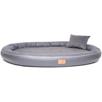 Tierlando GILBERT ORTHO Soft LATEX - Orthopädisches Hundebett aus Kunstleder schwarz/ graphit 85 cm, 13 cm, 65 cm von Tierlando