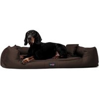 Tierlando GOOFY - Orthopädisches Hundebett aus Polyester inkl. Matratzenschoner braun 1,1 m, 22 cm, 90 cm von Tierlando