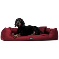 Tierlando GOOFY - Orthopädisches Hundebett aus Polyester inkl. Matratzenschoner dunkelrot 90 cm, 22 cm, 75 cm von Tierlando