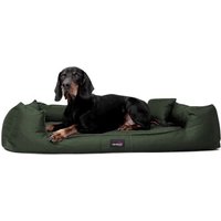 Tierlando GOOFY - Orthopädisches Hundebett aus Polyester inkl. Matratzenschoner dunkles olivgrün 1,1 m, 22 cm, 90 cm von Tierlando
