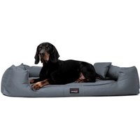 Tierlando GOOFY - Orthopädisches Hundebett aus Polyester inkl. Matratzenschoner grau/ grau 1,3 m, 25 cm, 1 m von Tierlando
