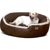Tierlando LANA Hundebett Hundesofa M L XL Velours MEGA DICK SUPERWEICH braun 1 m, 30 cm, 90 cm von Tierlando