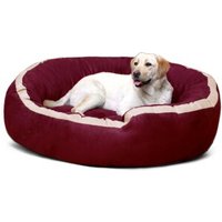 Tierlando LANA Hundebett Hundesofa M L XL Velours MEGA DICK SUPERWEICH dunkelrot 1,2 m, 30 cm, 1,05 m von Tierlando